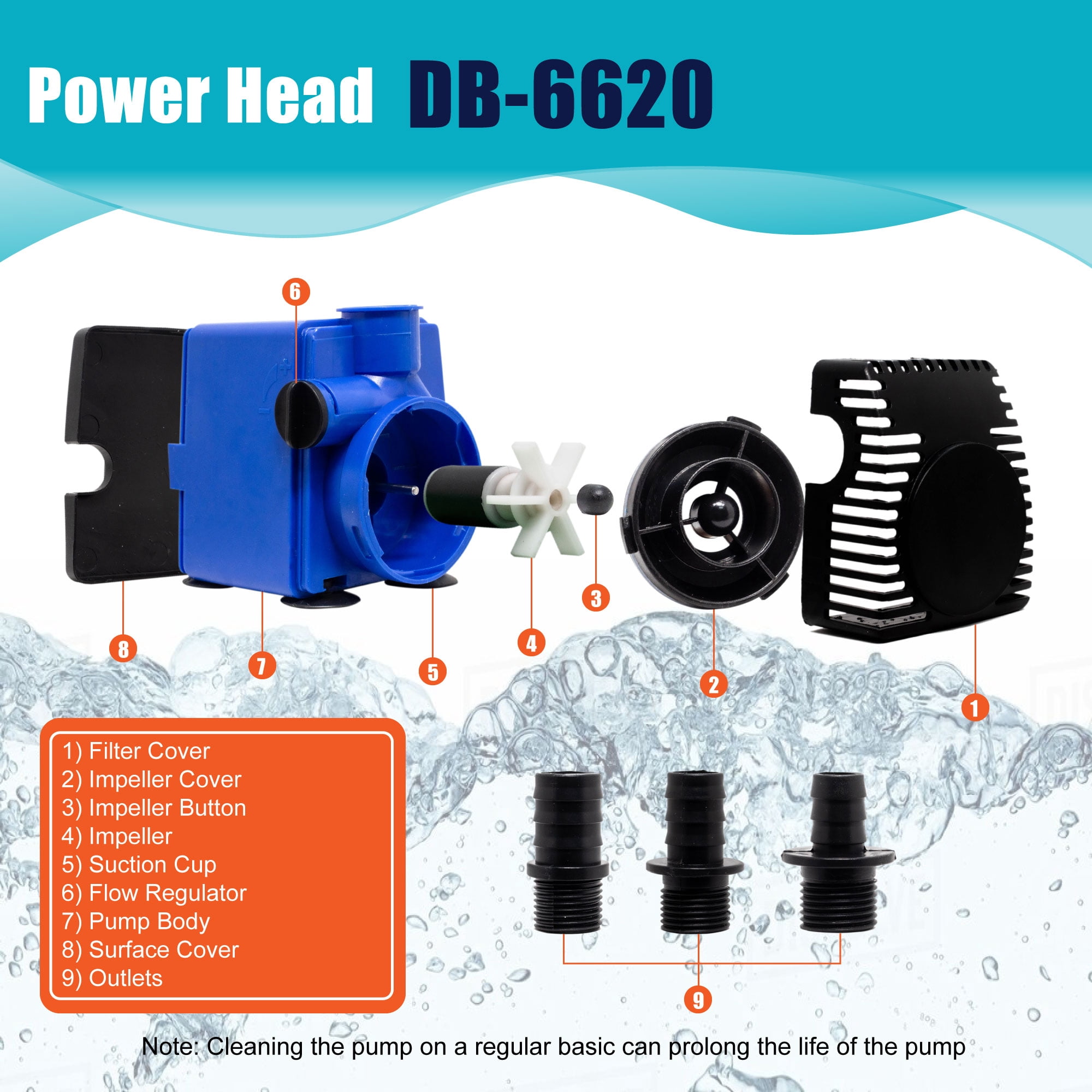 530 GPH Adjustable Fountain Pond Aquarium Fish Tank Water Pump