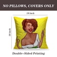 thumbnail image 2 of LALILO Throw Pillow Covers Pop Art Black Woman Art Pop Woman Afro Black Cushion Cover 18" x 18", 2 Pack, 2 of 6