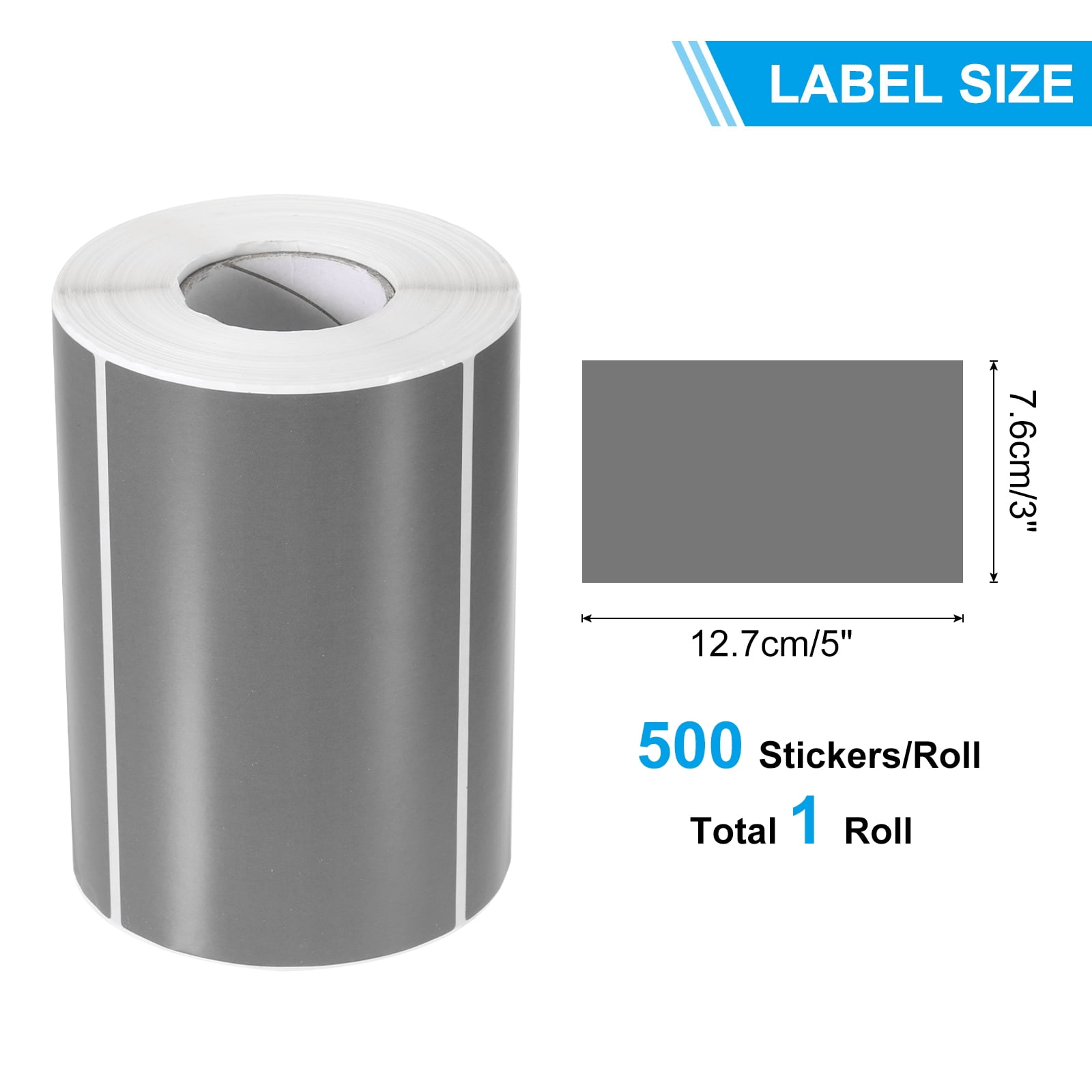 Uxcell Rectangular Color Coding Labels, 500 Pcs 5 x 3 Inch Rectangle Labels Sticker Self-Adhesive Name Tags, Gray