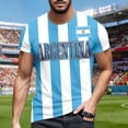 thumbnail image 3 of 2026 Argentina Soccer Mens T Shirts Short Sleeve Casual Crewneck Pullover Summer Tops Soccer Shirt for Men Outdoor Activities Daily Wear, 3 of 4