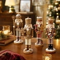 thumbnail image 6 of MInHoues Gingerbread Nutcracker Figurines Set of 4, Christmas Wooden Nutcracker Soldier Ornaments with Cookie Icing Design, Holiday Decor for Tabletop Mantel Shelf, Xmas Decoration Gift, 6 of 6
