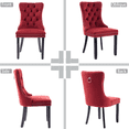 thumbnail image 3 of Velvet Tufted Dining Chairs Set of 2, Upholstered Accent Chairs with Solid Wood Frame for Kitchen & Dining Room, 3 of 11