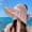 Pink, variant on Ladies' Sun Hat, Wide Edged Grass Woven Beach Hat, Ladies' Ponytail Hat, Foldable Floppy Disk