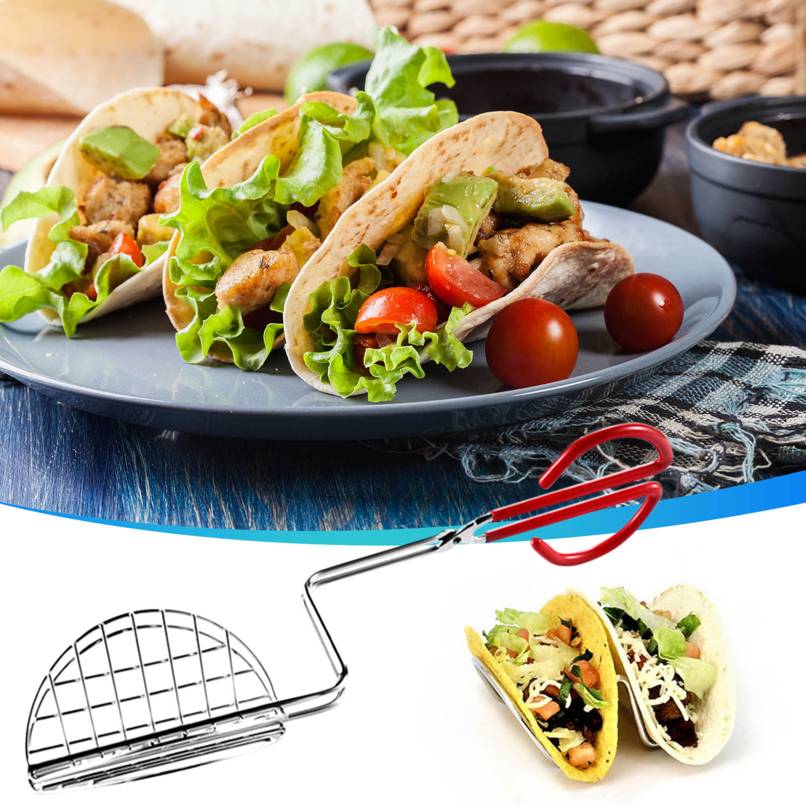 1pc/2pcs, Toaster, Mexican Taco Maker, Healthy Homemade Taco Shells Mold,  Tortilla Makers, Baking Tools, Kitchen Gadgets, Kitchen Accessories