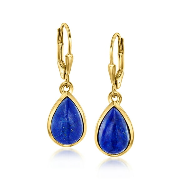 Ross-Simons Lapis Teardrop Earrings in 18kt Gold Over Sterling, Women's, Adult