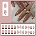 thumbnail image 2 of Kokovifyves Press on Nails for Women Mid Size Glossy Dark Coffee French Leopard Print Fashionable Detachable Wearable Nails False Nails Clearance Sale 24PSC, 2 of 7
