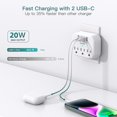 thumbnail image 4 of Extensor Power Strip Addtam Travel Outlet, 3 enchufes, 4 USB, 4 of 7