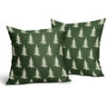thumbnail image 2 of Christmas Pillow Covers 16x16 Set of 2 Dark Green Xmas Tree Rustic Style Winter Print Decorative Outdoor Pillowcases Farmhouse Vintage Holiday Decorations Throw Cushion Case Decor for Couch Sofa Bed, 2 of 6
