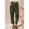 thumbnail image 4 of Pantalones Casuales de Cintura Alta y Pierna Recta para Mujer, Holgados y Cómodos, con Bolsillos Verde M, 4 of 6