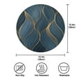 thumbnail image 4 of Round Placemats Set of 6 Heat Resistant Washable Kitchen Table Decorations 15.4in Blue-gold Lines, 4 of 7