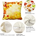 thumbnail image 5 of Fall Maple Leaf Throw Pillow Covers Set of 2 20x20 inch Orange Fall Leaves Pillowcase Autumn Outdoor Decorative Cushion Couch Cover Farmhouse Thanksgiving Linen Cushion Cases, 5 of 5