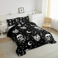thumbnail image 3 of Manfei Animal Cat 3-Piece Full Size Comforter Sets,Gothic Skull Bedding Comforter Set,Starry Sky Lightweight Bedding Sets,Lightweight Exotic Room Decor,Reversible, 3 of 8