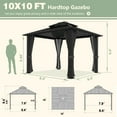 thumbnail image 4 of VEIKOUS 10' x 10' Outdoor Hardtop Gazebo, Double Roof Metal Gazebo for Patio, Garden, Lawn and Party, Black, 4 of 10