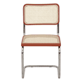 thumbnail image 4 of Breuer Chair Company Marcel Breuer B32/S32 Cesca Cane Cantilever Side Chair w/ Chrome Frame & RAL 8004 Copper Brown Wood (Made in Italy) by Furnish Theory, 4 of 12