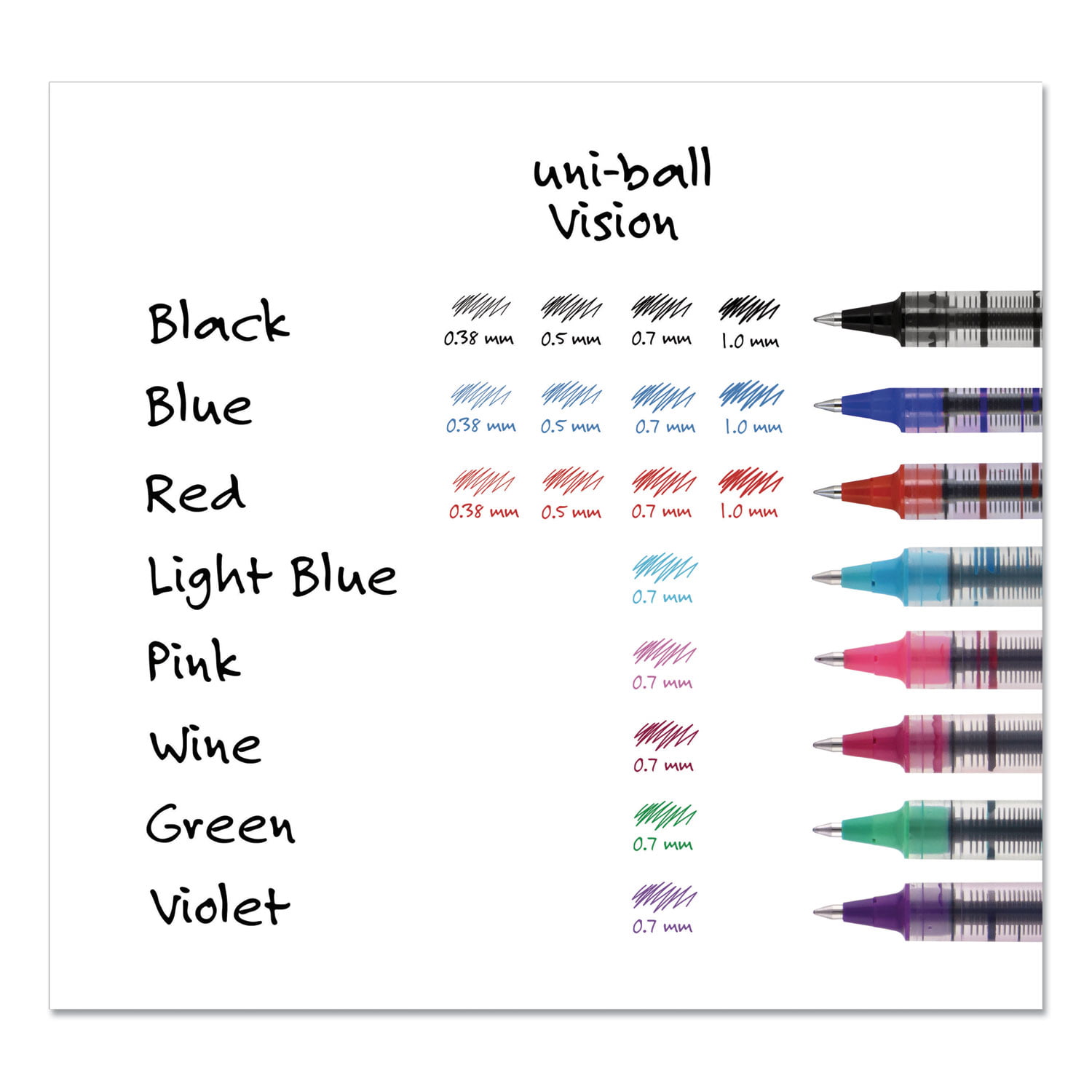 uniball™ Vision Rollerball Pens - Fine Pen Point - 0.7 mm Pen