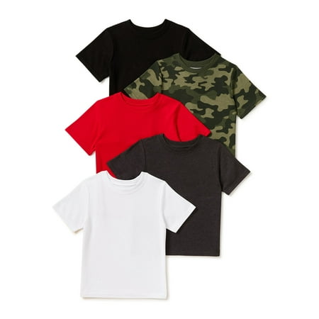 

Garanimals Baby and Toddler Boy Basic T-Shirts Multipack 5-Pack Sizes 12M-5T