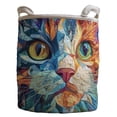 thumbnail image 1 of Panier de Rangement Matelassé pour Lessive Boho Chat Animal pour Chambre de Bébé Chambre Buanderie Panier à Linge Robuste avec Poignées pour Rangement à la Maison et Organisation de la Lessive Utilitaire Autoportant, 1 of 5