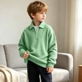 thumbnail image 5 of GigrtiJin 3T-14T Kids Quarter Zip Sweatshirts V Neck Collared Long Sleeve Sweatshirts Fall Winter Stretch Sweatshirts, 5 of 6