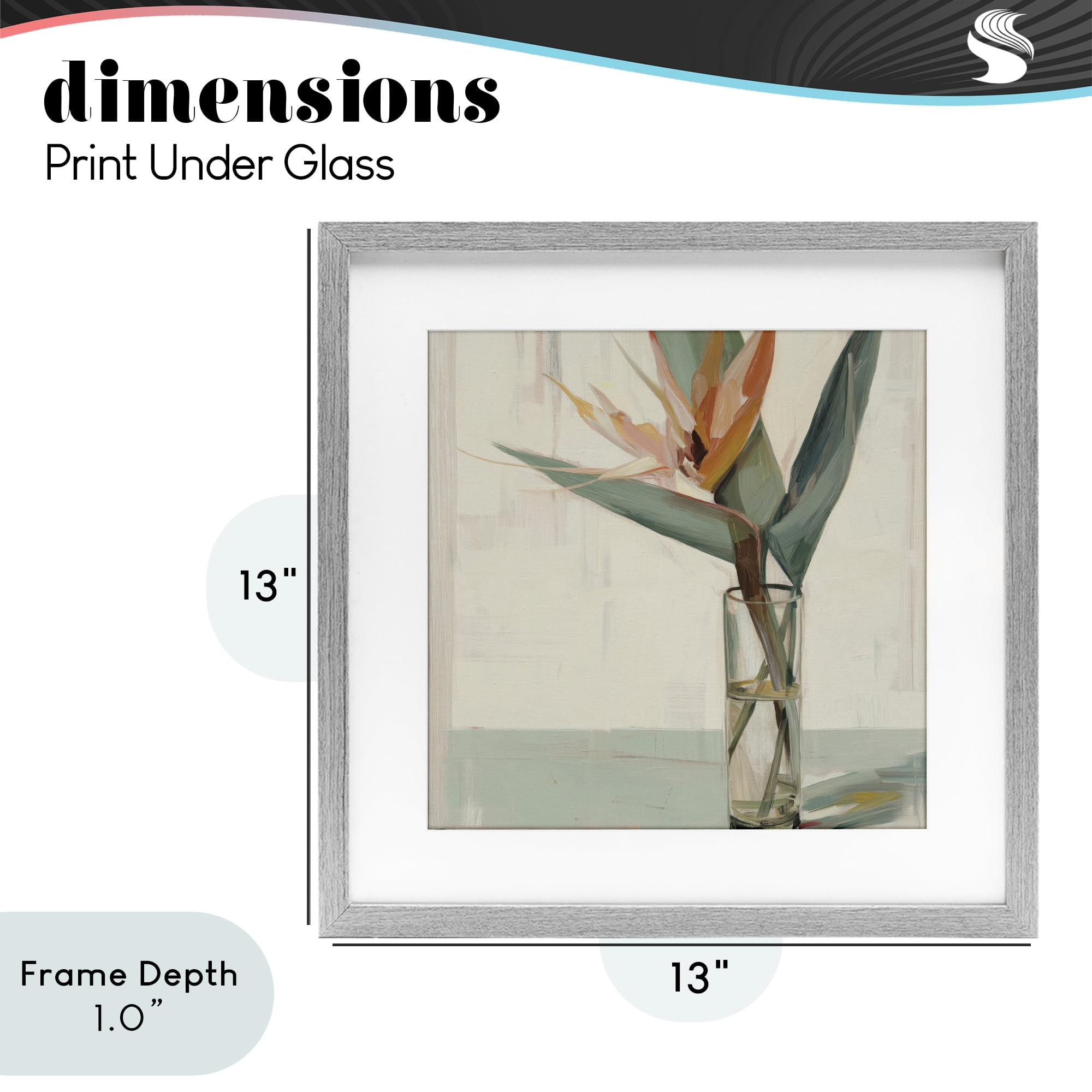 Stupell Industries Exotic Island Bloom Gray Framed Print Under Glass, design by Svetlana Aleynikova
