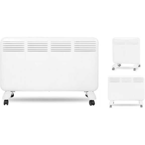 Electric Space Heater Indoor Convection Heater Touch Adjustable Thermostat Smart Energy Saving Portable with Wheels Wall Mount/Rolling ETL for Bedroom Living Room Bathroom Home (1500W)