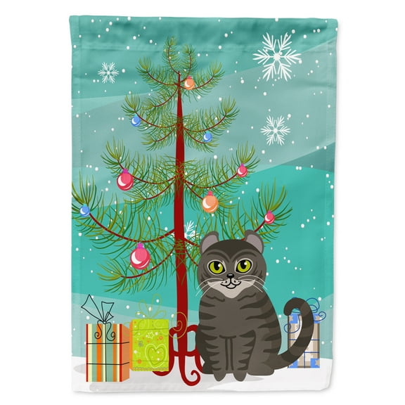 Carolines Treasures BB4412GF American Curl Cat Merry Christmas Tree Flag Garden Size Small multicolor