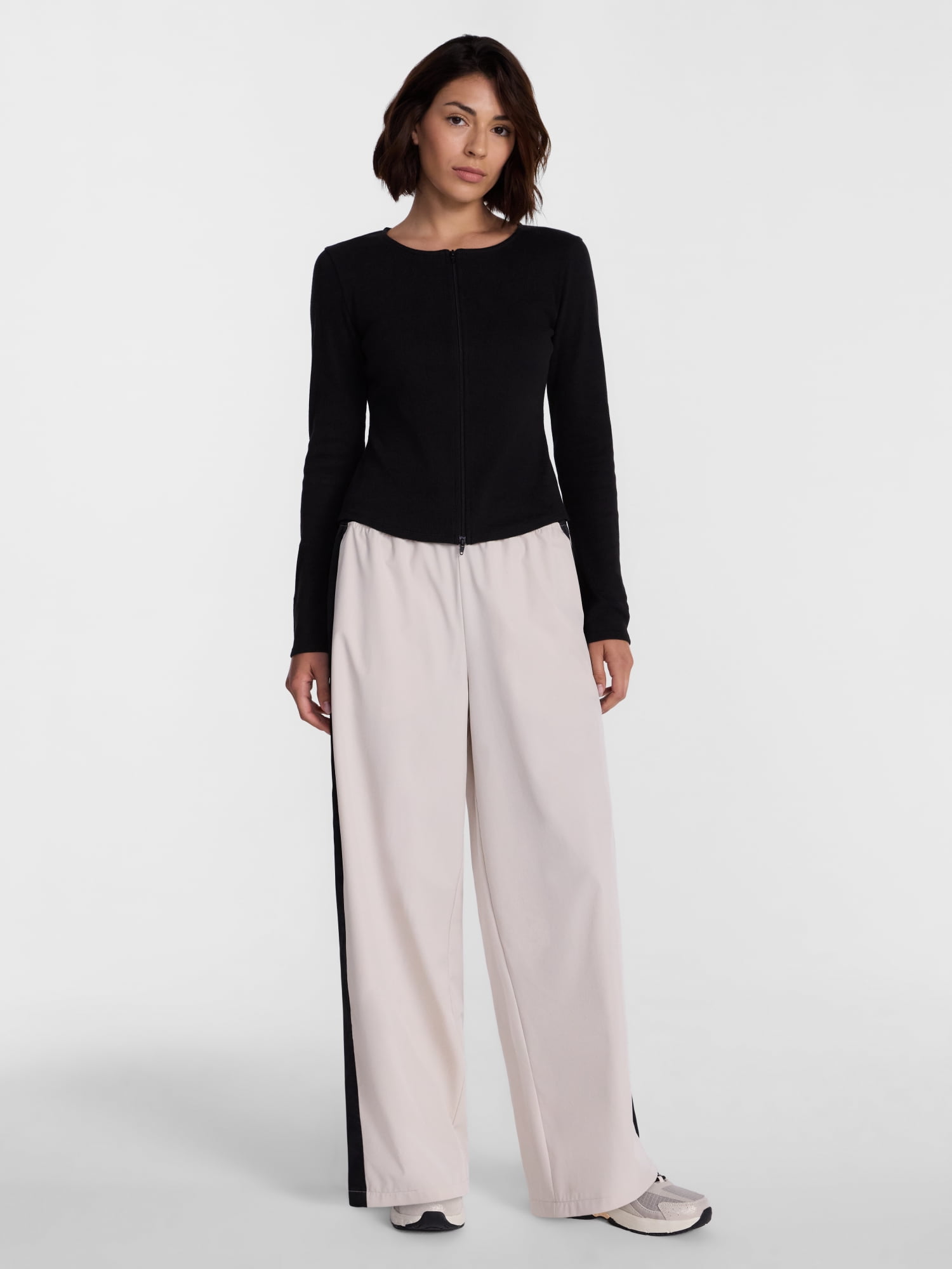 Avia Women's Color Blocked Wide Leg Pants, 29" Inseam, Sizes XS-XXL
