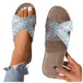 thumbnail image 2 of Willtoo Natural Linen Flax House Slippers Cross Strap Open Toe Indoor Non Slip Sandals For Women Four Seasons Home Sandals Breathable, 2 of 6