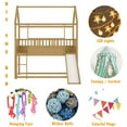 thumbnail image 5 of Bellemave House Bunk Bed with Convertible Slide and Ladder Twin over Twin Low Bunk Bed Frame Floor Bunk Bed with High Guardrails(Natural), 5 of 10
