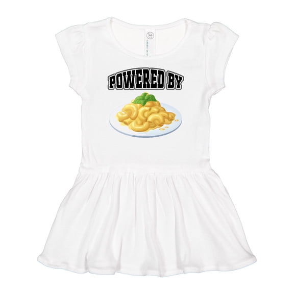 Inktastic Powered by Macaroni and Cheese Girls Baby Dress