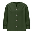 thumbnail image 3 of cocolona Womens Button V Neck Long Sleeve Shirts Dressy Casual Blouses Casual Loose Solid Color Lightweight Tops, 3 of 6