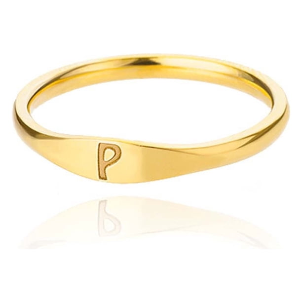 Fiudx Anillo con Inicial, Joyería Personalizable de 26 Letras, Banda Apilable de Acero Inoxidable, Personalizable con Nombres, Regalo Significativo para Seres Queridos, Perfecto para Cualquier Ocasió