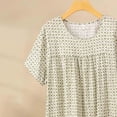thumbnail image 4 of Chemise de Nuit pour Femmes, Manches Courtes à Col Rond Imprimé, Robe d'Allaitement, Rayonne Spandex Douce, Robe de Détente Longueur Genou, 4 of 5