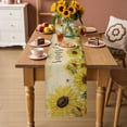 thumbnail image 2 of Sunflowers Table Runner - 120 Inch Long Retro Spring Botanical Blossom Flowers Bees Cotton and Linen Blended Dress Scarves Farmhouse Table Runner for Kitchen Dining, Coffee Table, 13" x 120", 2 of 8