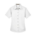 thumbnail image 4 of Harriton M500SW Women's Easy Blend™ Short Sleeve Twill Dress Shirt with Stain-Release-White-XS, 4 of 5