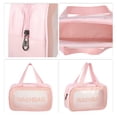 thumbnail image 3 of Unique Bargains Women Portable Double-Hand Carry Makeup Bag for Vacation Camping Travel PU Leather Pink, 3 of 4