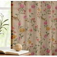 thumbnail image 5 of Vargottam Cotton Curtains- Pockets/Tab Farmhouse Drapes for Living Room or Bedroom Windows- Light Filtering- 3-Way Hanging Style- Set of 2 Panels, 52"x72"- Rose Vine And Bird Print (Beige), 5 of 8