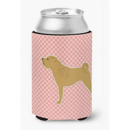 

Shar Pei Merry Checkerboard Pink Can or Bottle Hugger