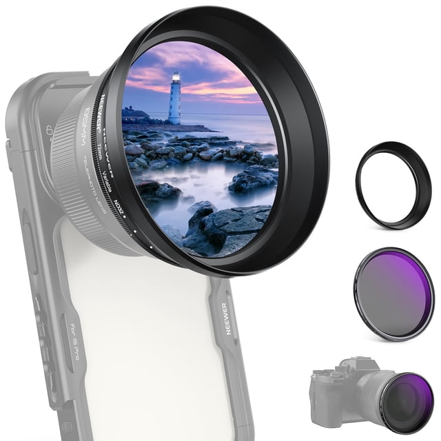 Filtro ND variable NEEWER de 72 mm con tapa de lente de 77 mm para teléfono