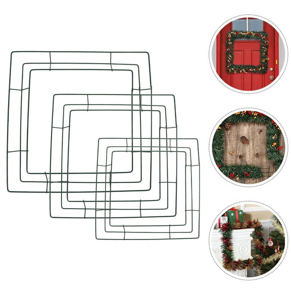 TOYMYTOY 3Pcs Wall Mounted Green Metal Wreath Frame for Christmas and Seasonal Decor