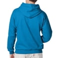thumbnail image 4 of Hanes Ultimate Cotton Men's Fleece Pullover Pocket Hoodie, Warm Cozy Hooded Sweatshirt, Teal, XL, 4 of 6
