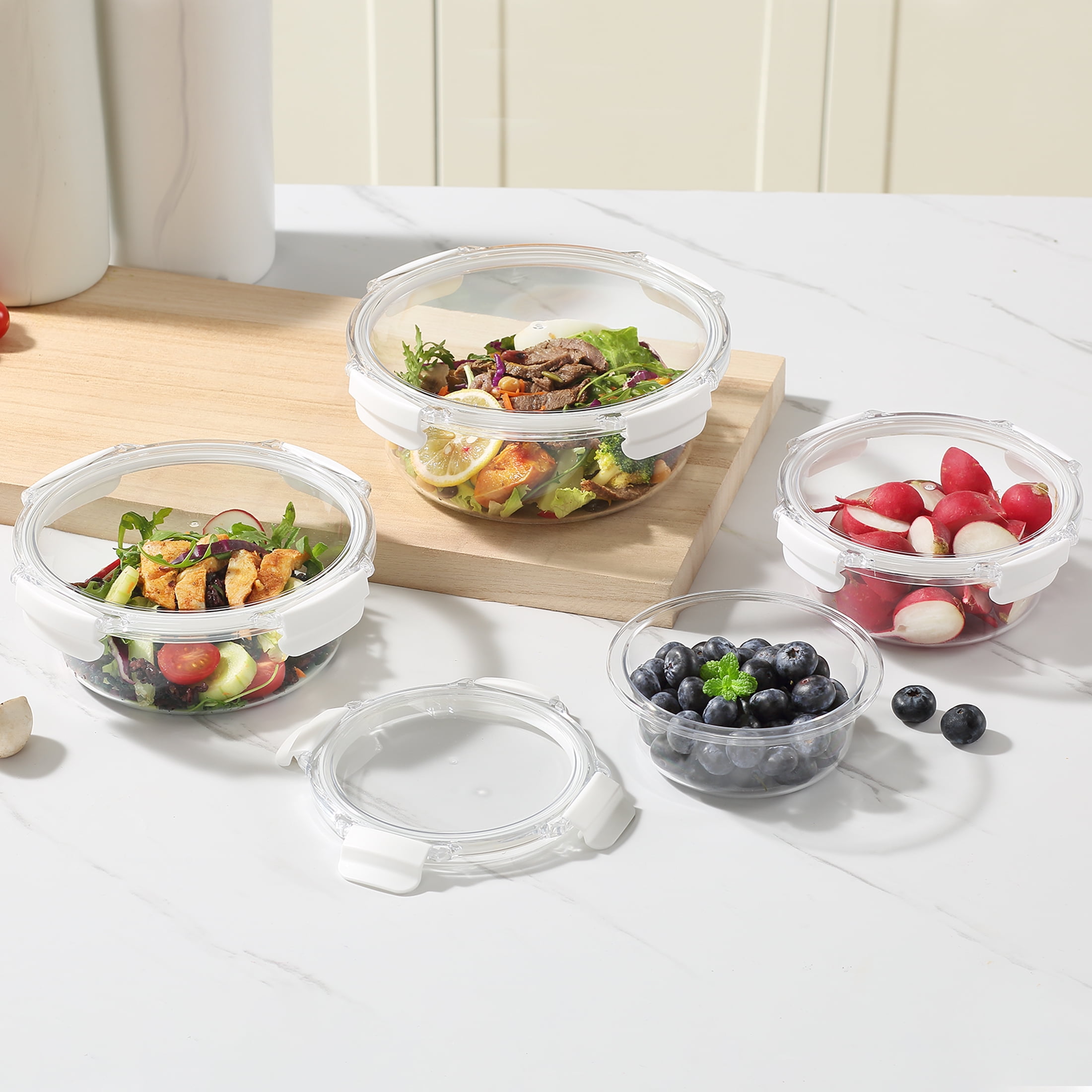 Better Homes & Gardens Round Tritan Food Storage Container with Tritan Lid. Set of 4, 8 Pieces