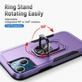 thumbnail image 3 of Nalacover Military Grade Heavy Duty Case for iPhone 14, Rugged Rotated Ring Holder Kickstand Bracket Cover with Magnetic Car Mount Soft TPU Shockproof Lens Protective Case, Purple, 3 of 8