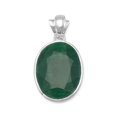 thumbnail image 1 of Precious Stars 73520-DC116 16 in. Sterling Slver Oval-Shaped Green Beryl Pendant with Diamond Cut Rope Chain, 1 of 1