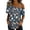 Blue, variant on Womens Off The Shoulder Tops Floral Print Short Sleeve Shirts Asymmetrical One Shoulder Strap Casual Loose Fit Summer Blouse Dark Purple L