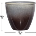 thumbnail image 2 of Suncast Seneca 16" Diameter Ombre Decorative Planter Flower Pot, Bronze/Brown, 2 of 3