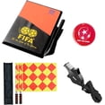 thumbnail image 1 of Set de árbitro de fútbol, incluye bandera de árbitro, silbato de árbitro, moneda, tarjeta amarilla y libreta, juego de accesorios 4 en 1, 47,5 cm., 1 of 2