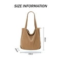 thumbnail image 5 of Bolso de mano de pana para mujer, con cremallera, informal, de gran capacidad, con bolsillos, 5 of 5