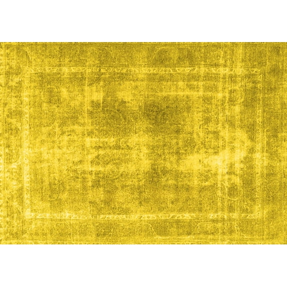 Ahgly Company Indoor Rectangle Persian Yellow Traditional Area Rugs, 6' x 9'