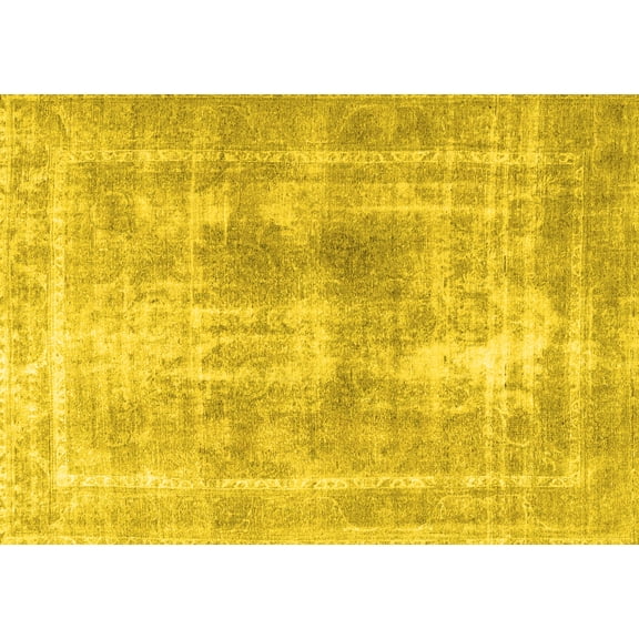 Ahgly Company Indoor Rectangle Persian Yellow Traditional Area Rugs, 6' x 9'