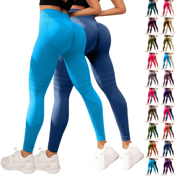 Women's High Waist Sculpting Fitness Pairs Tummy Control Workout Leggings 2 Piece Exercise Set
